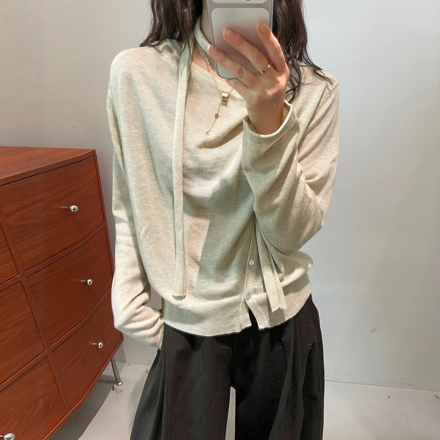 不规则细羊毛针织开衫女欧洲站潮