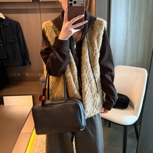 羊羔毛马甲连帽加绒卫衣外套两件套女欧洲站2026秋季新款欧货女装