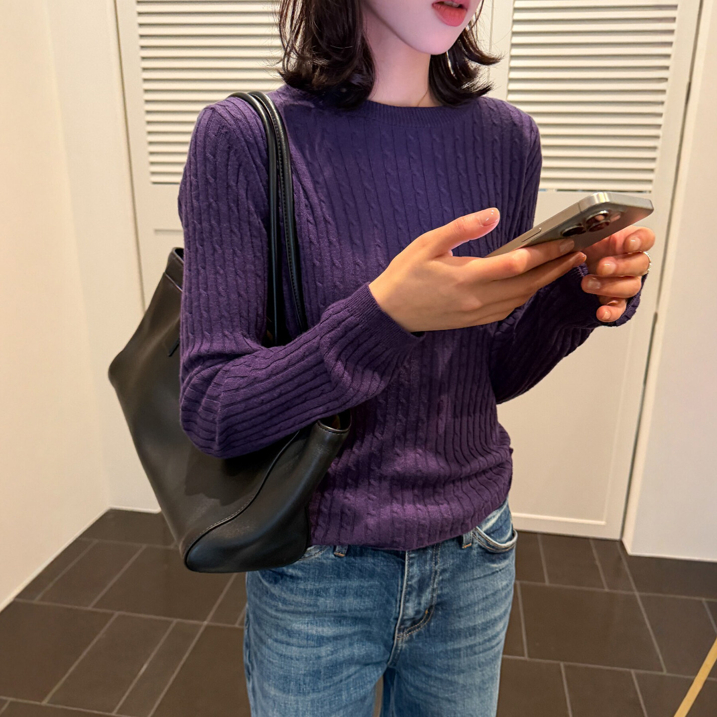 复古麻花纹羊毛针织衫女欧洲站潮