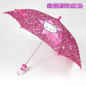 Hello Kitty 凯蒂猫卡通头手柄17寸直杆手动儿童晴雨伞女童伞