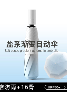 【安晴粉丝专享】渐变色晴雨伞女太阳伞防晒防紫外线黑胶