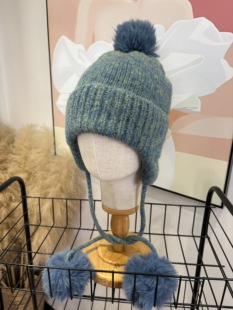 方圆脸闭眼入秋冬柔软不扎套头帽男女针织护耳毛线冷帽 自留款