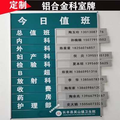 铝合金楼层索引牌科室牌指示牌人员去向牌高档门牌医院导视牌定制