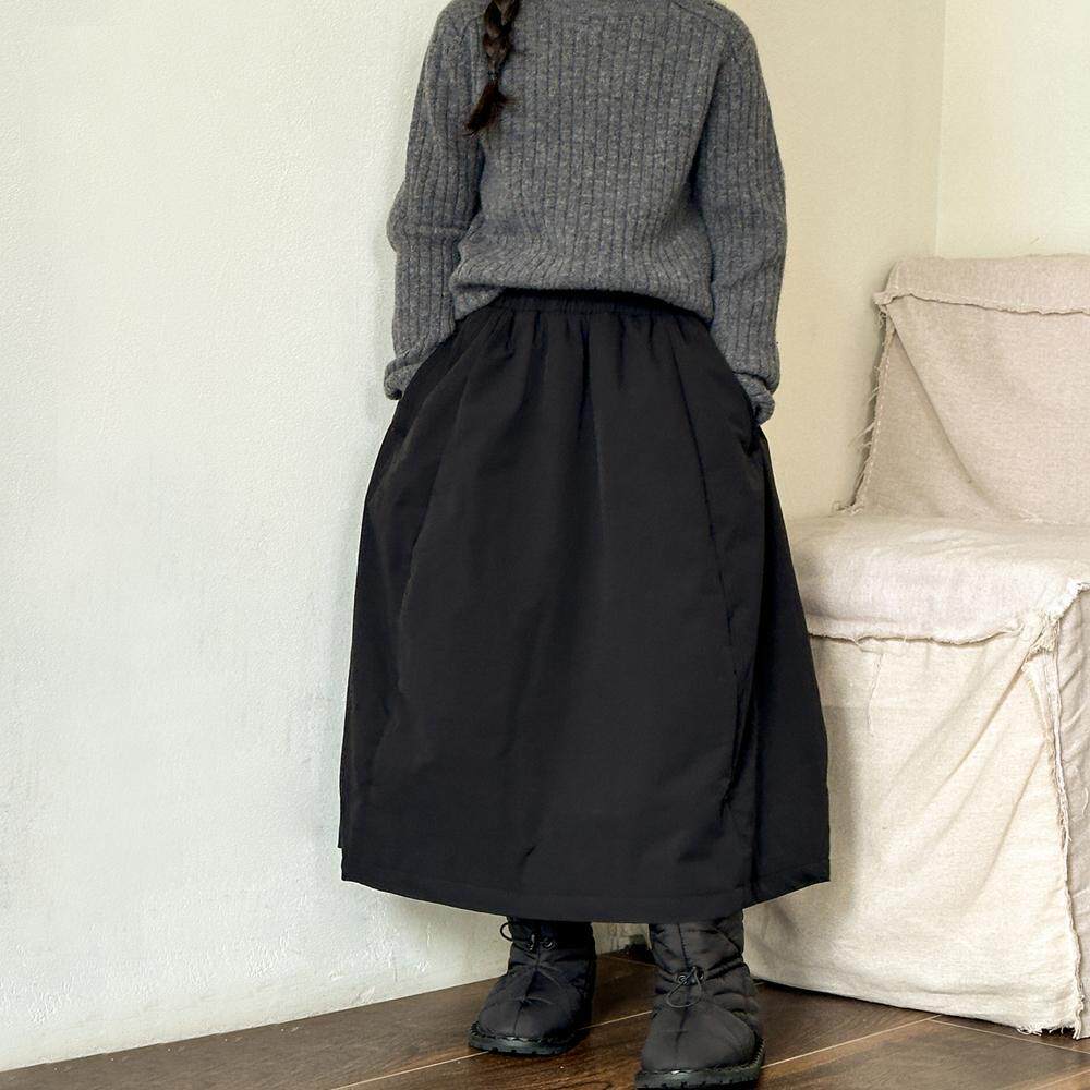 女童半身裙子秋冬款2025新款洋气儿童棉裙加厚夹棉黑色伞裙A字裙