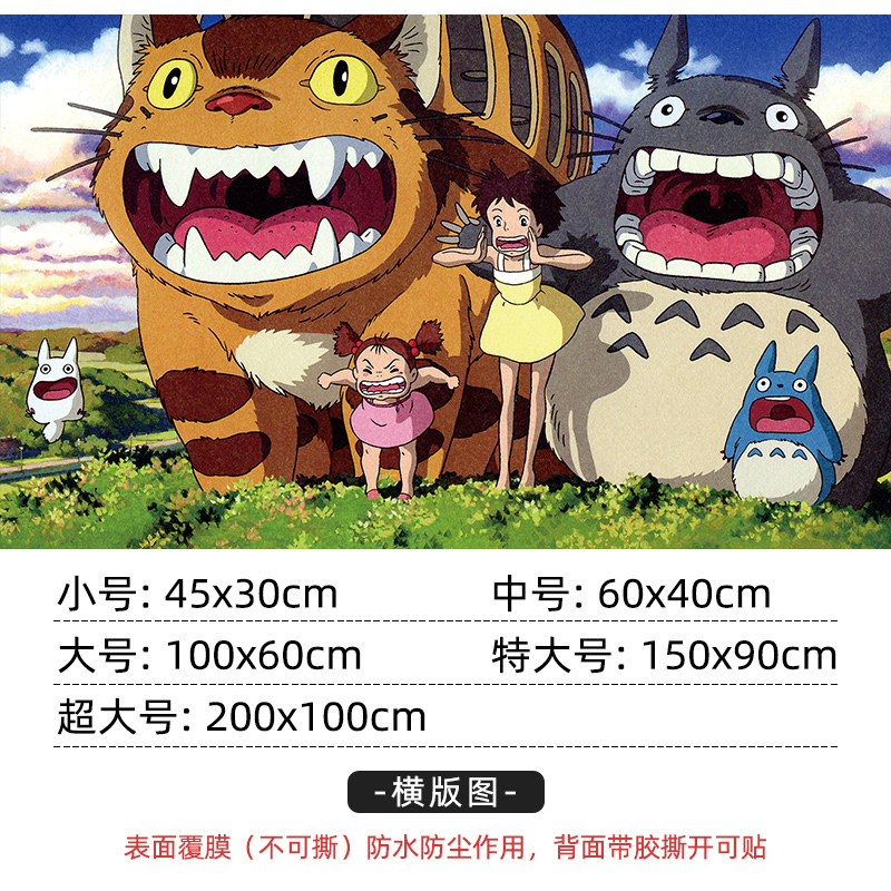 宫崎骏动漫海报纸墙贴龙猫千与千寻宿舍卧室日式卡通装饰壁画