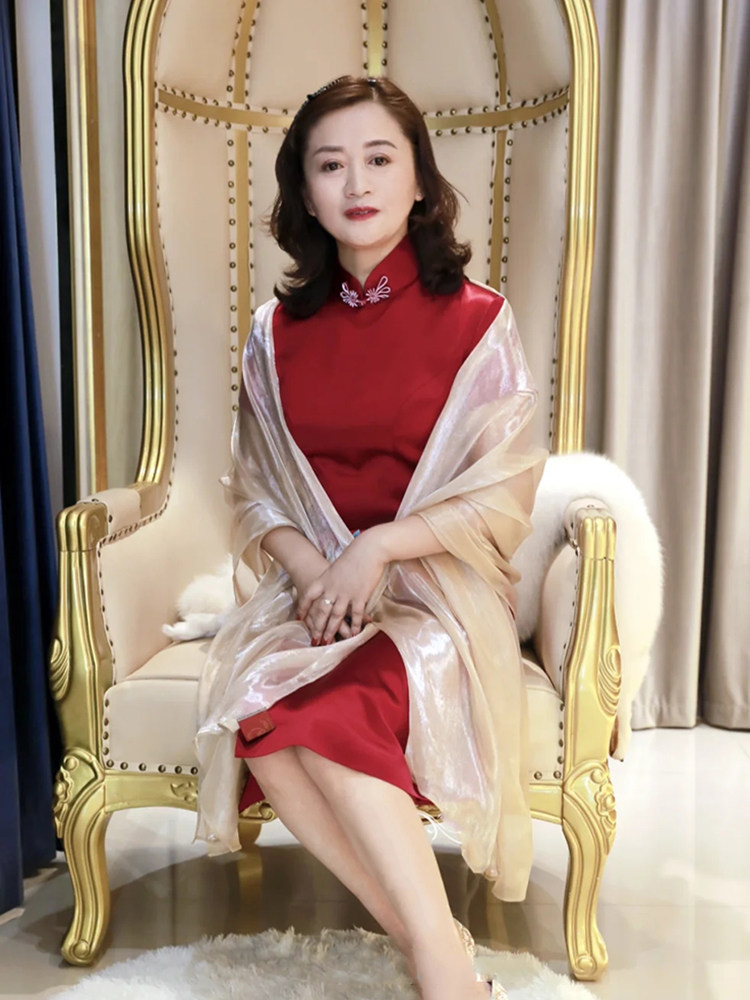 披肩婚礼妈妈旗袍丝巾防晒纯色纱巾欧根纱香槟色小坎肩真丝外搭女