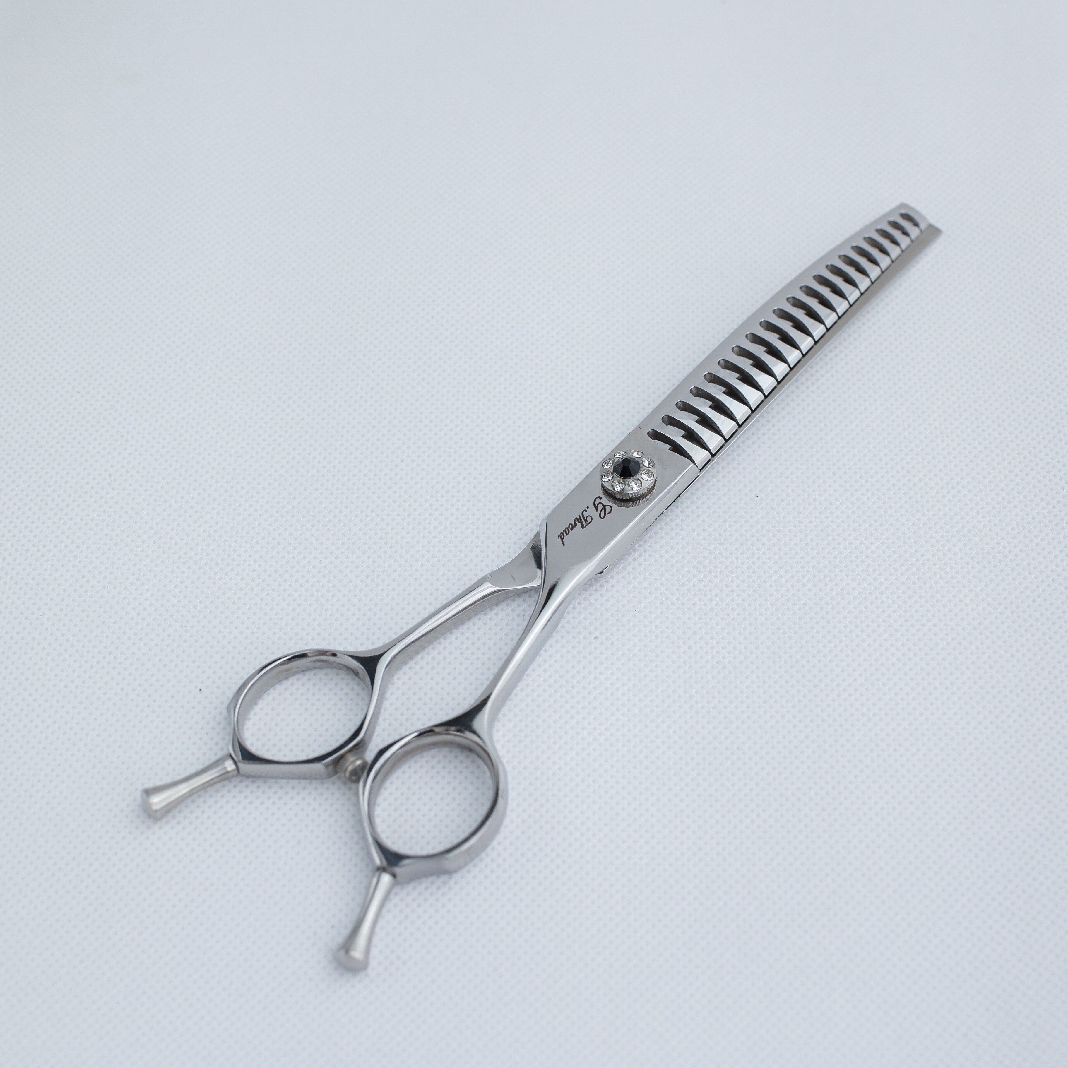 An jing宠物弯鱼骨亮银色20齿宠物美容师专业宠物弯鱼骨85%下毛