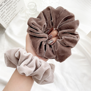 高级感 真丝丝绒大肠圈复古发圈头饰高弹扎头发饰后脑勺盘发头绳