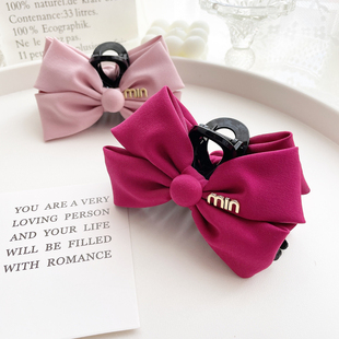 原创蝴蝶结发抓夹甜美少女发饰ins风鲨鱼夹高颅顶夹发夹发卡头饰