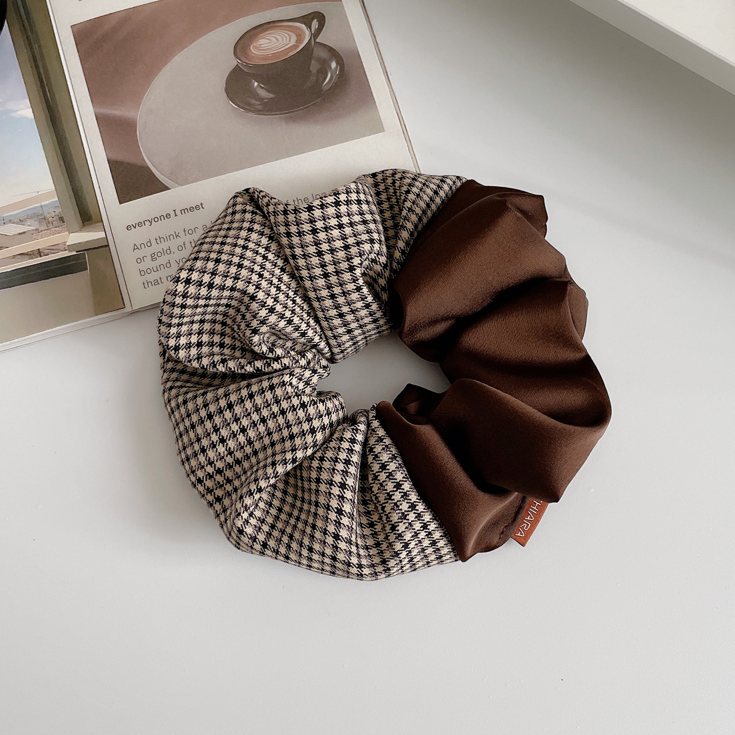 原创发饰复古英伦格子大肠圈女高级感棕色发圈盘发绳丸子头绳头饰,饰品/流行首饰/时尚饰品新,发饰,淘宝优惠券,粉丝福利购,淘宝优惠卷