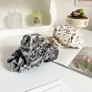 饱满后脑勺发饰波点丝绒云朵抓夹大号鲨鱼夹发量多发夹头饰盘发抓