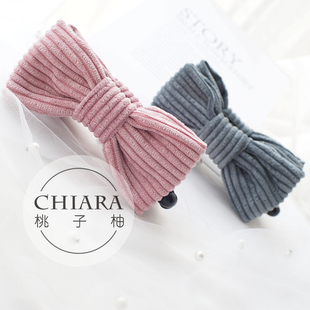 原创发饰日系甜美复古蝴蝶结香蕉夹竖夹马尾发夹韩国韩版 OL头饰