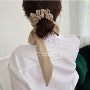韩国发饰简约蝴蝶结发圈气质飘带发绳百搭复古网红头绳头饰 包邮