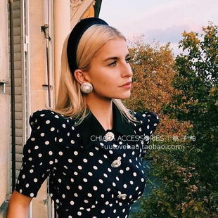 海绵头箍发卡港风发饰女 韩国气质简约百搭压发箍丝绒复古法式 包邮