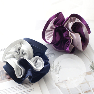 通勤OL头花 日本发饰复古日系绸缎盘发圈大号发绳韩国头饰韩版 包邮
