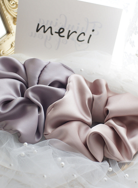 法式慵懒仿真丝绸缎面超大肠圈ins高级复古气质发圈chic发饰发绳