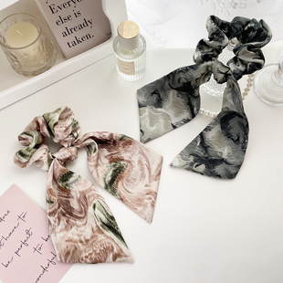 原创发饰高级感复古绸缎大肠圈发圈蝴蝶结发绳飘带头绳头饰皮筋女