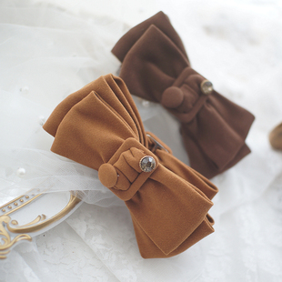 原创发饰复古港风甜美大号蝴蝶结香蕉夹竖夹马尾夹韩国头饰OL头花