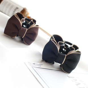 日本发饰品缎带蝴蝶结小号发抓夹秋冬中号盘发夹韩国马尾夹鲨鱼夹