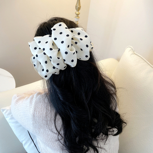 法式 大蝴蝶结发饰头饰发夹秋冬后脑勺弹簧夹子仙女云朵马尾夹顶夹