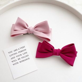 甜美少女发夹CHIC复古在逃公主发饰蝴蝶结顶夹立体发卡边夹头饰