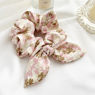 原创法式 扎马尾头绳皮筋 小花兔耳朵大肠发圈发绳发饰女高级感法式