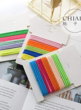 日韩发饰软萌糖果色高弹力基础款打底发绳橡皮筋发圈头饰头绳套装