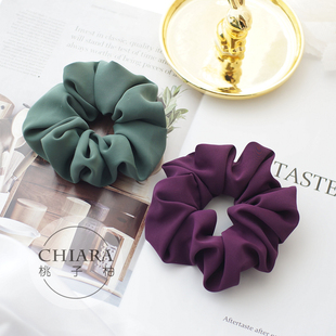 复古ins莫兰迪雪纺发圈大号发绳韩国头饰OL头花 原创发饰时尚 包邮