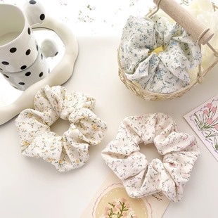 桃子柚发饰碎花朵发圈少女兔耳朵大肠圈皮筋蝴蝶结发绳丸子头饰