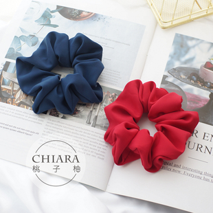 原创发饰欧美复古ins莫兰迪雪纺发圈大号发绳韩国头饰OL头花 包邮