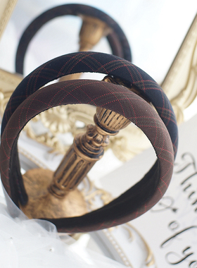 包邮原创发饰英伦格子发箍海绵压发简约时尚头箍发卡头饰通勤头花