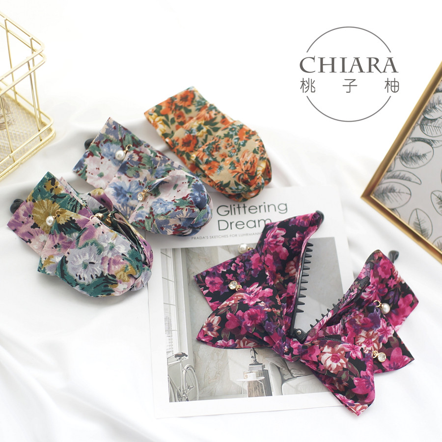 包邮法式田园仙女发夹碎花吊坠向下香蕉夹竖夹马尾夹韩国发饰头饰,饰品/流行首饰/时尚饰品新,发饰,淘宝优惠券,粉丝福利购,淘宝优惠卷