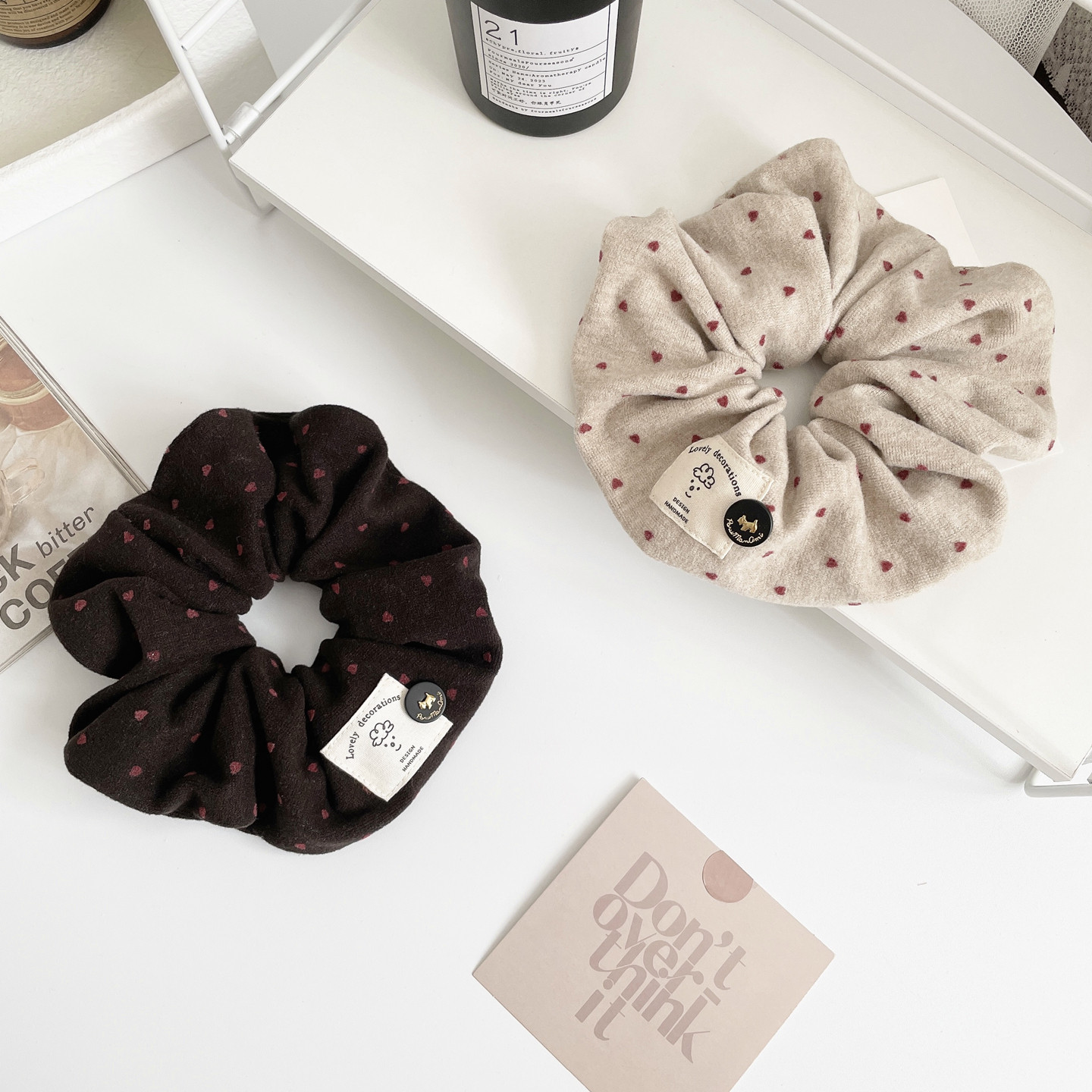 原创发饰软棉棉爱心大肠圈甜美发圈女皮筋盘发绳韩国头饰丸子头花