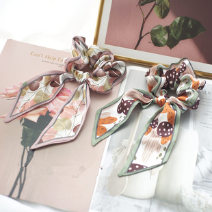 复古发饰蝴蝶结缎面树叶发圈飘带发绳chic浪漫头饰头花 法式 包邮