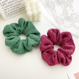 复古发饰chic细闪小香风发圈早春绿色大肠圈高级头饰皮筋盘发丸子