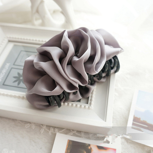 法式 高级感绸缎头花韩国头饰大号盘发饰 发夹后脑勺头饰抓夹女新款