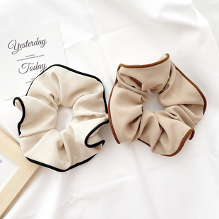 日系发饰复古大肠圈女奶油色发圈盘发绳丸子头绳后脑勺头饰品皮筋