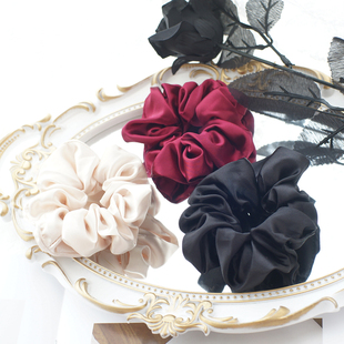 三个装 复古大肠发圈仿真丝缎面发绳皮筋ins韩国头绳原创发饰 法式