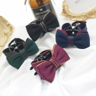 日本发饰OL简约百搭缎带韩国蝴蝶结发抓夹中小号通勤盘发夹马尾夹