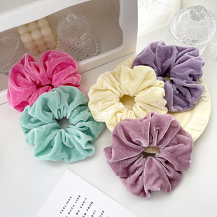 高级真丝绒发圈女超大肠圈复古头饰扎头发饰后脑勺盘发头绳橡皮筋