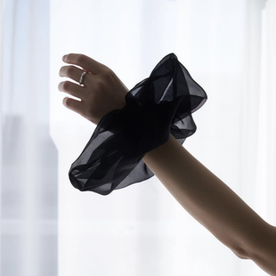 ins同款 唯美超大雪纺发圈超柔大肠圈复古欧根纱发饰韩国头饰发绳