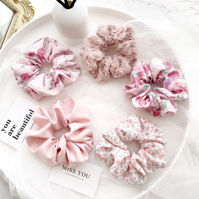 桃子柚发圈蕾丝甜美复古大肠圈