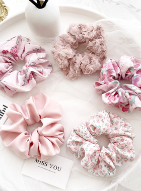 2022新款发饰复古大肠圈粉色发圈头绳女ins高级感头饰橡皮筋发绳