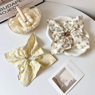 桃子柚原创发饰森女大肠圈黄色花朵方巾发圈棉艺发绳头饰丸子头花