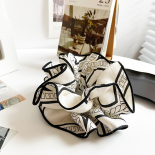 高级感发饰复古大肠发圈黑色皮筋扎头发绳头饰女丸子头花盘发马尾