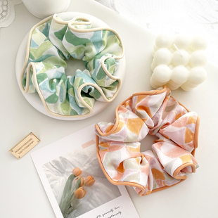 ins网红发饰复古超大肠圈发圈夏日浪漫雪纺绿色发绳皮筋韩国头饰