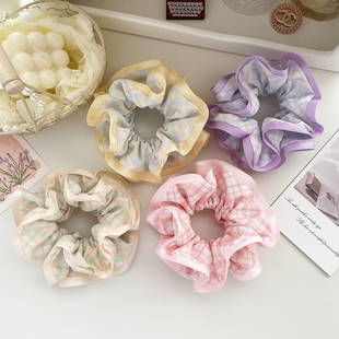 原创发饰学院风格 子大肠发圈夏日绿色头绳头饰女可爱丸子头盘发绳