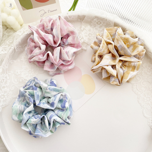 原创发饰云彩复古大肠圈三层发圈皮筋扎头发绳雪纺头饰女丸子头花