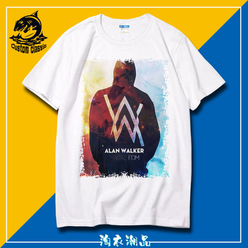 Alan Walker 艾兰沃克 艾伦沃克 电音DJ 短袖T恤男女圆领运动春夏