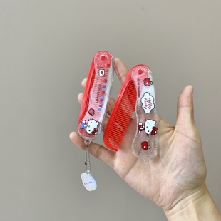 三丽鸥HelloKitty折叠梳子女孩便携随身可爱迷你学生儿童刘海梳子